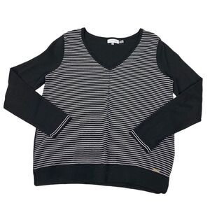 Calvin Klein Womens Striped V-Neck Sweater size Small